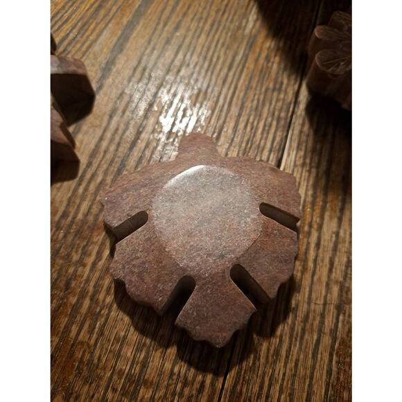 A Greater Gift Set 3 Marble Stone Like Leaf Tea Light Candle Holders Fall Decor - Picture 7 of 11
